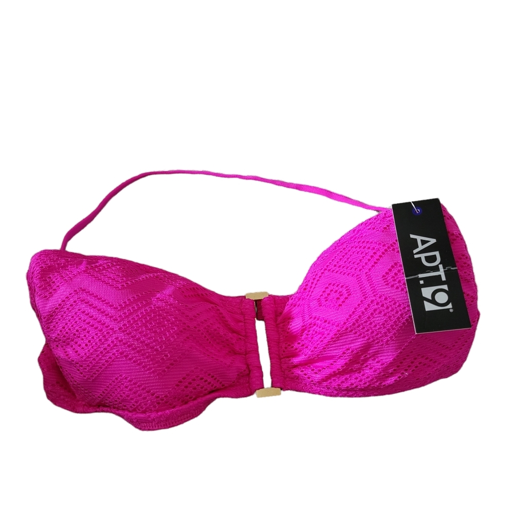 *Sale* NWT Apt 9 Bikini Top Size Medium Crochet Magenta Pink